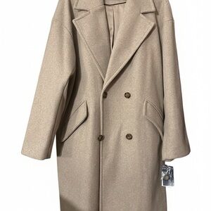 Lucky Brand Elegant Beige Trench Coat 42” pockets, slit in back. NWT.